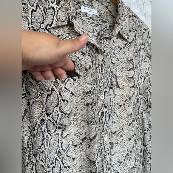 Equipment Slim Signature snake effect print silk shirt XXL - Picture 7 of 14